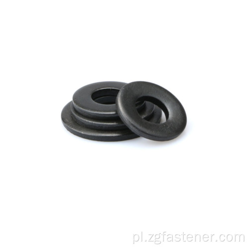 Stalowy czarny okrągły podkładka stalowa stalowa czarna czarna wykończenie płaska pralka
